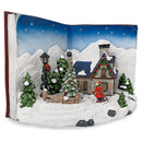 Villaggio Natalizio 33x19x22 cm Libro Blu con Luci Suoni e Movimento