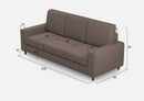 Divano 3 Posti 208x85x85 cm Sakar in Tessuto Talpa
