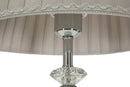 Lampada da Tavolo Silvery Ø30x56 cm in Metallo e Vetro e Tessuto Argento      