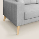 Divano 3 Posti 206x95x91 cm in Tessuto Grigio Chiaro