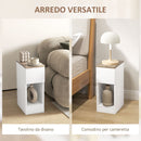 Comodino con Cassetto e Ripiano in Legno 20x30x50 cm Bianco   