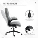 Sedia da Ufficio Direzionale 65,5x69,5x112-122 cm in Poliestere Grigio Chiaro