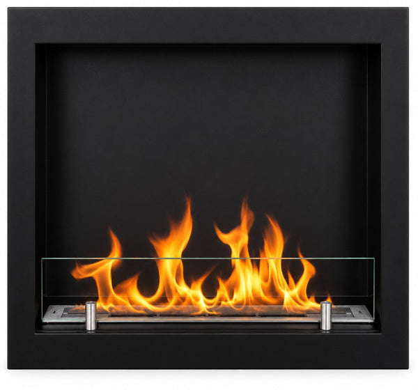 prezzo Camino a Bioetanolo da Incasso a Parete Frontale 60x15x55 cm Furore Struttura in Acciaio Nero