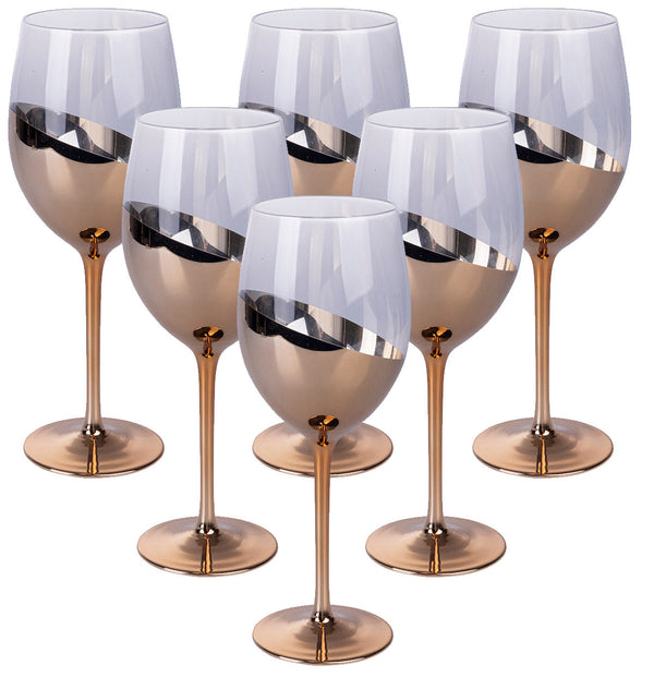 Set 6 Calici Chic in Vetro VdE Tivoli 1996 Trasparente e Bronze sconto