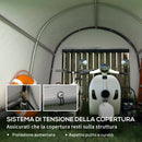 Tendone da Giardino per Moto Bici e Attrezzi 300x300x235 cm con 2 Ingressi a Zip in Acciaio e PE Grigio      