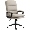 Sedia Poltrona Direzionale da Ufficio 64x69x108-118 cm in Similpelle Grigio Chiaro