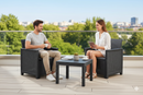 Set Tavolino e 2 Poltrone da Giardino Effetto Rattan Keter Emma Balcony Antracite