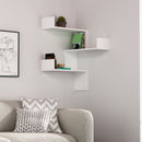 Libreria Angolare 90x22x60 cm in MDF Luksa Bianco