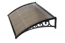Pensilina Tettoia Modulabile in Policarbonato Alveolare Nero Fumè 100X60cm Bertozzi Naxos