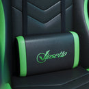 Sedia da Gaming Altezza Regolabile e Schienale Reclinabile 65x65x121-129 cm Nero e Verde   