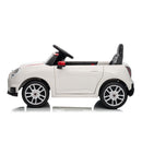 Macchina Elettrica per Bambini Licenza Ufficiale Mini Cooper S Cabrio 12V Sedili in Pelle e Telecomando Bianco
