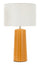 Lampada da Tavolo Gliss Senape Ø30x52 cm in Ceramica e Ferro e Tessuto Senape e Bianco