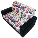 Divano 2 Posti Divanetto Attesa Design in Similpelle e Tessuto Renier Kube London