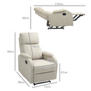 Poltrona Relax Reclinabile Manuale con Poggiapiedi Beige    