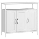 Mobile Basso Credenza da Cucina 100x35x88 cm con Armadietti e Ripiani a Giorno in MDF Bianco  