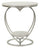 Tavolinetto Heart Argento Ø40x45,5 cm in Ferro e Marmo Argento e Bianco