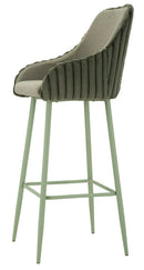 Sgabello Bar Alaska A Verde Set 2 Pz 52x46x111 cm in Compensato e Spugna e Ferro e Poliestere Verde      