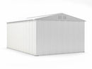 Casetta Box da Giardino in Lamiera di Acciaio Porta Utensili 327x459x217 cm Enaudi Bianco