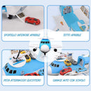 Aereo Garage Giocattolo Playset per Bambini Aeroplano Apribile con 2 Macchinine      
