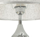 Lampada da Terra Kody Ø40x158 cm in Ferro e Tessuto Argento e Bianco      