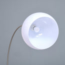 Lampada da Terra ad Arco con Paralume E27 94x30x130-180 cm in Metallo e Metallo Bianco
