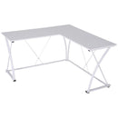 Scrivania da Ufficio ad Angolo in Metallo e MDF 142x142x76 cm  Bianca