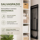 Stendibiancheria Allungabile 108-182 cm Stendino Salvaspazio Capacità 20 kg Estensibile in Ferro e PP Nero