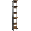 Libreria 29,5x30x185 cm Scaffale a 6 Ripiani Finitura in Legno e Acciaio Marrone      