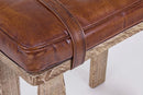 Sgabello Charleston Rettangolare in Pelle