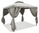 Gazebo da Giardino in Metallo 3x3m Soriani Tangeri Tortora