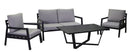 Set Salotto da Giardino in Alluminio Divano 2 Poltrone e Tavolino Irvine Grigio