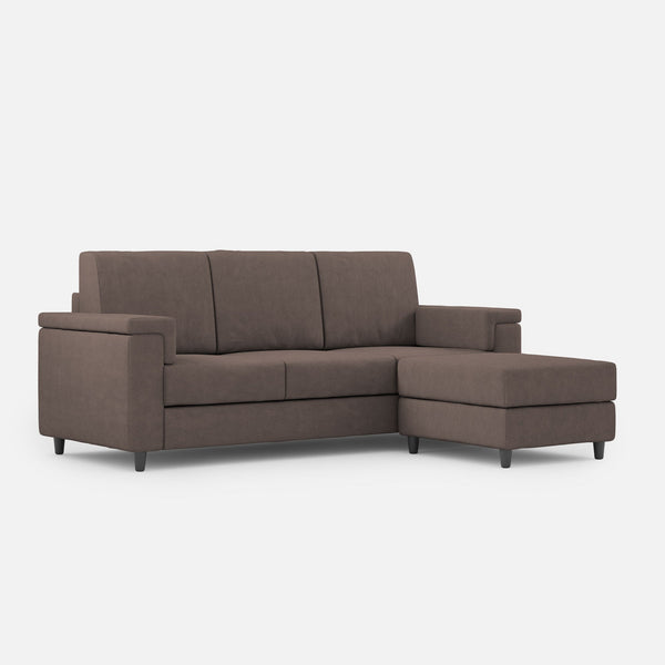 online Divano 3 Posti con Pouf 208x155x85 cm Marrak in Tessuto Talpa