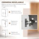Mobile Cucina Multiuso per Microonde 80x35x97 cm Ripiani Chiusi e Mensola con Passacavi in MDF Bianco 