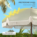 Ombrellone da Spiaggia Salvaspazio Ø190x210 cm con Protezione UV40+ e Borsa di Trasporto Verde      