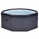 Vasca Idromassaggio Piscina Spa Ottavia Completa Set 5 Mobili 305x249x70 cm in PVC e Rattan Grigio e Marrone