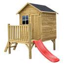 Casetta Gioco per Bambini in Legno Pollon con Scivolo 174x155x212 h cm in Legno