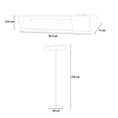 Stufa da Esterno Lampione Riscaldatore su Palo 74,2x218x60 cm 2000W Sined  Nero e Silver