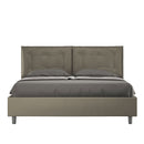 Letto Matrimoniale con Alzata Comoda Imbottito in Similpelle Annalisa Cappuccino Varie Misure