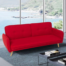 Divano Letto Clic Clac 186x85x80 cm in Tessuto Rosso