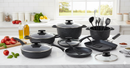 Batteria di Pentole 18 Pezzi in Alluminio Pressofuso Antiaderente Olympia Hard Cook