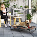 Letto per Cani Grandi Pieghevole 107x61x20 cm da Interno ed Esterno con Tessuto a Rete Marrone  
