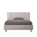 Letto Matrimoniale Francese Imbottito in Microfibra Antea Large Glicine Varie Misure