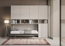 Letto Singolo a Scomparsa Composizione C Kando H226,7 Bianco Frassino con Materasso