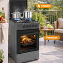 Cucina a Gas 86x50x50 cm Piano Cottura a 4 Fuochi da Esterno con Forno e Coprifuochi Grigio      