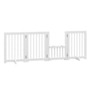 Cancelletto di Sicurezza Pieghevole per Animali Domestici 215x38x75 cm in Legno Bianco