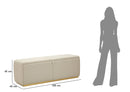 Panca con Contenitore Bauty 130x45x45 cm in Pino e MDF e Metallo      