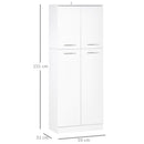 Mobile Dispensa Multiuso 59x31x155 cm in Legno Truciolare Bianco