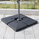 Base per Ombrellone da Giardino Riempibile a Croce 92-124 Kg Nero 51x51x12 cm 