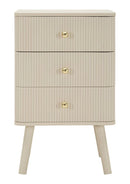 Comodino 3 Cassetti Shy 37,5x34x61 cm in Pino e MDF e Ferro      