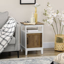 Comodino 1 Anta 1 Ripiano 38,5x35x59,7 cm in Legno Truciolare Bianco